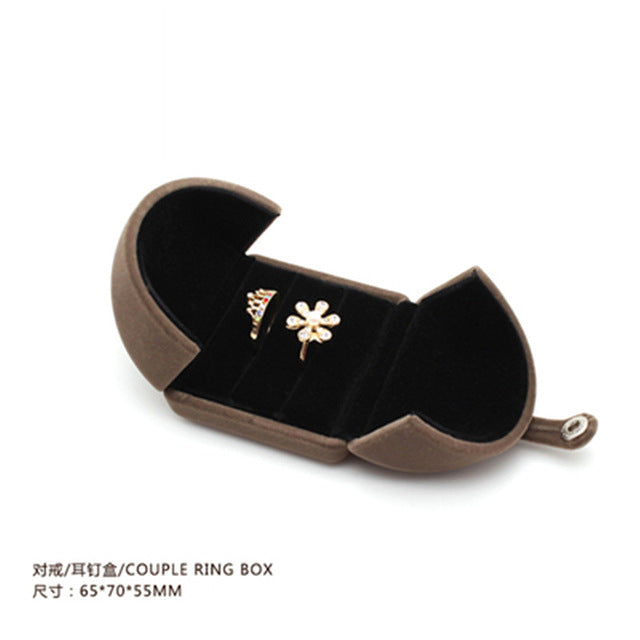 leather High-quality villi ring box for jewellery pendant bracelet jewelry set boxes packaging display gift box Button switch