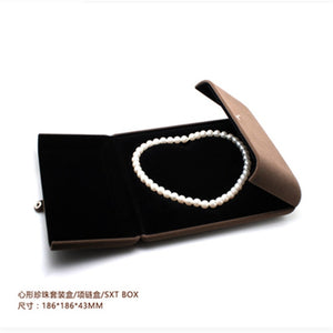 leather High-quality villi ring box for jewellery pendant bracelet jewelry set boxes packaging display gift box Button switch