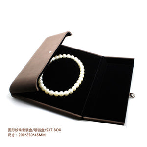 leather High-quality villi ring box for jewellery pendant bracelet jewelry set boxes packaging display gift box Button switch