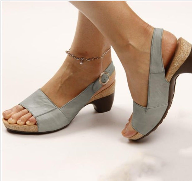Woman Sandals Slippers Summer Style Wedges Pumps High Heels Buckle Starp Fashion Gladiator Peep Top Pump  Zapatos De Mujer 2020