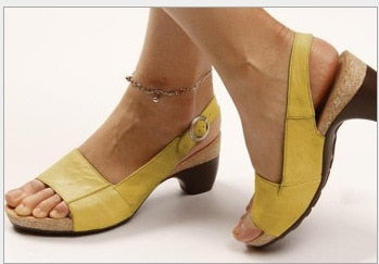 Woman Sandals Slippers Summer Style Wedges Pumps High Heels Buckle Starp Fashion Gladiator Peep Top Pump  Zapatos De Mujer 2020