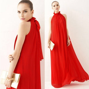Womens Evening Party elegant fashion loose dress Formal Chiffon Sleeveless Prom Long Maxi dress robe femme dresses Lady frocks