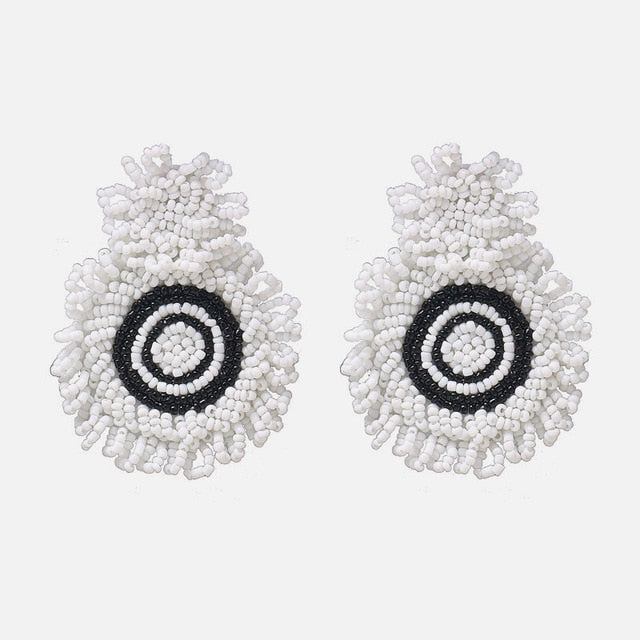 Ztech New Style Za  Resins Flower/Crystal/Beads Drop Earrings Women Long Big Statement Wholesale Factory Jewelry Ear Accessories