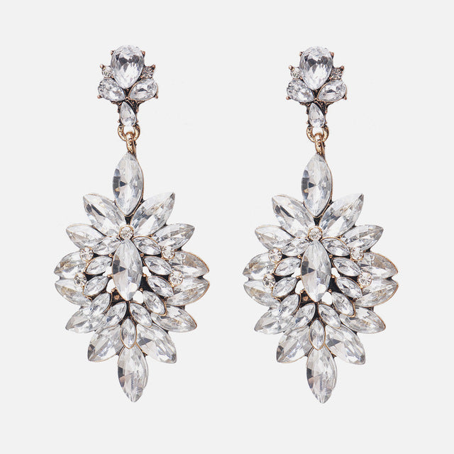 Ztech New Style Za  Resins Flower/Crystal/Beads Drop Earrings Women Long Big Statement Wholesale Factory Jewelry Ear Accessories