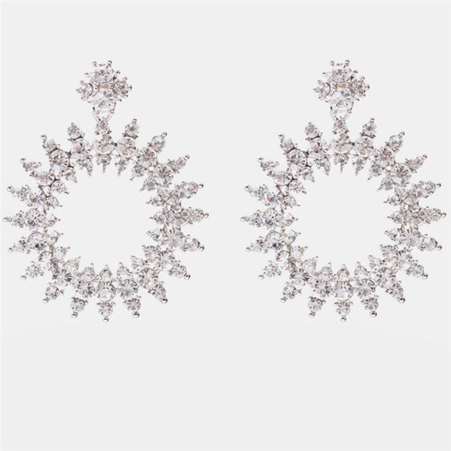 Ztech New Style Za  Resins Flower/Crystal/Beads Drop Earrings Women Long Big Statement Wholesale Factory Jewelry Ear Accessories