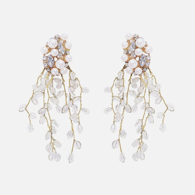 Ztech New Style Za  Resins Flower/Crystal/Beads Drop Earrings Women Long Big Statement Wholesale Factory Jewelry Ear Accessories