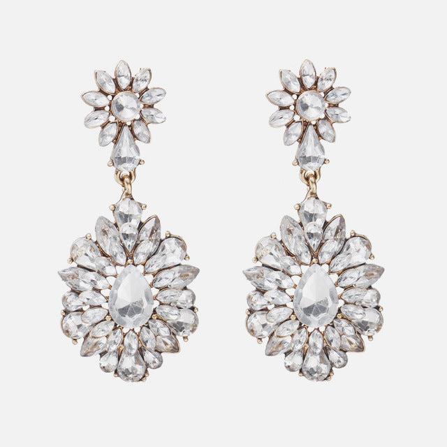 Ztech New Style Za  Resins Flower/Crystal/Beads Drop Earrings Women Long Big Statement Wholesale Factory Jewelry Ear Accessories