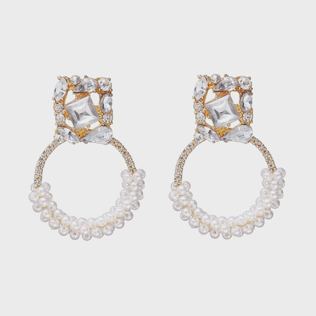 Ztech New Style Za  Resins Flower/Crystal/Beads Drop Earrings Women Long Big Statement Wholesale Factory Jewelry Ear Accessories