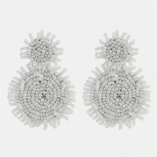 Ztech New Style Za  Resins Flower/Crystal/Beads Drop Earrings Women Long Big Statement Wholesale Factory Jewelry Ear Accessories