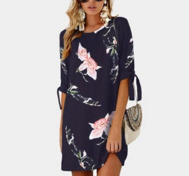 Women chiffon Dress new Girl print vintage frock Summer office lady Dresses Female Autumn fashion Rope 5XL 4XL XXXL XXL