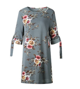 Women chiffon Dress new Girl print vintage frock Summer office lady Dresses Female Autumn fashion Rope 5XL 4XL XXXL XXL