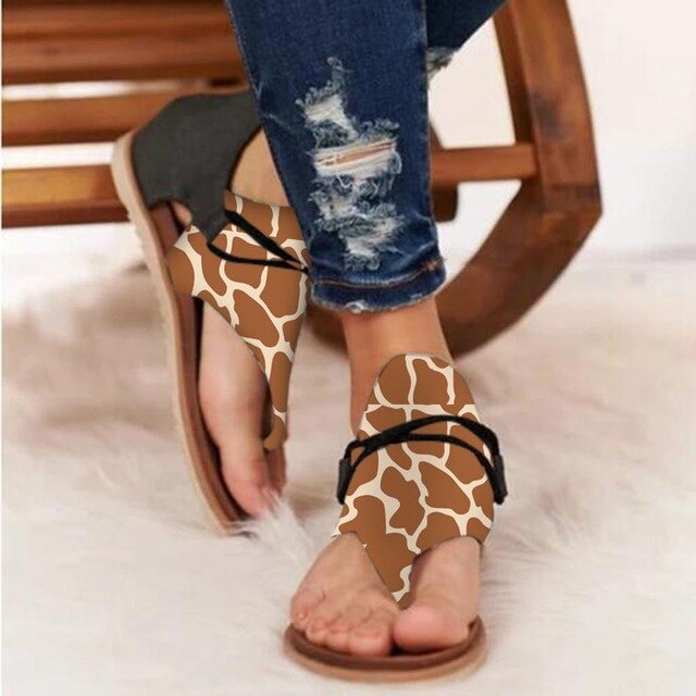 2020 Women Sandals Leopard Print Summer Shoes Women Large Size Andals Flat Women Sandals Womens Summer Shoes Sandals