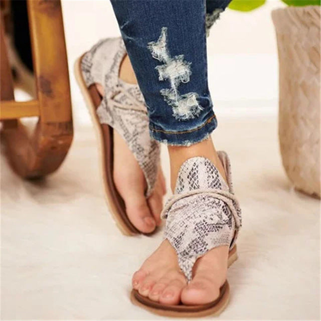 2020 Women Sandals Leopard Print Summer Shoes Women Large Size Andals Flat Women Sandals Womens Summer Shoes Sandals