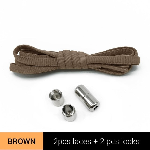 SOBU New Elastic Shoelaces Metal Capsule Button No Tie Shoe Laces