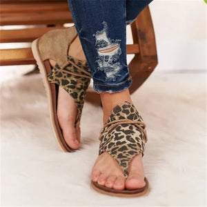 2020 Women Sandals Leopard Print Summer Shoes Women Large Size Andals Flat Women Sandals Womens Summer Shoes Sandals