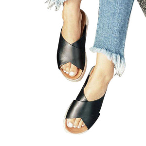 Retro Wedge Platform Women Slippers Sexy Faux Suede Home Travel Summer Beach Peep Toe Non Slip Wear Resistant Breathable Casual