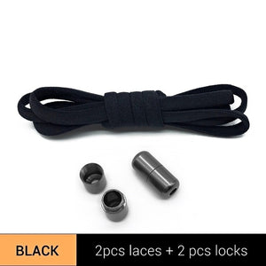 Third Version Elastic No Tie Shoelaces Metal Lock Shoe Laces For Kids Adult Sneakers Quick Shoelaces Semicircle Shoestrings F089