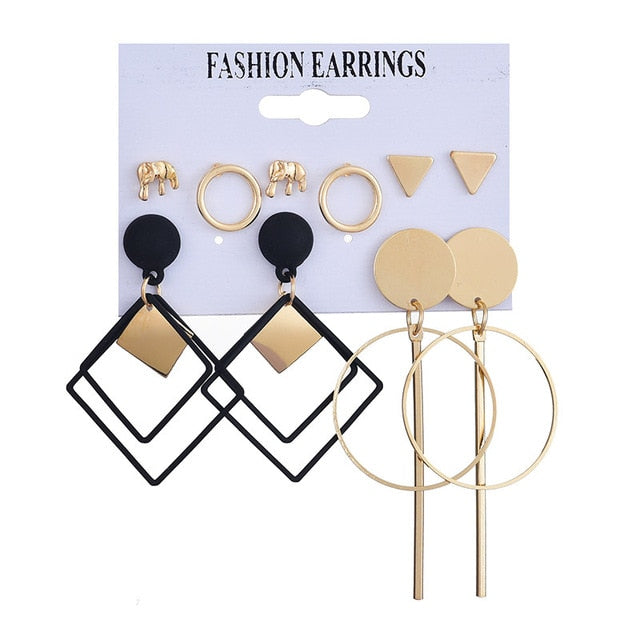 Tassel Acrylic Earrings For Women Bohemian Earrings Set Big Geometric Drop Earring 2020 Pearl Earrings Set DIY Fashion Jewelry