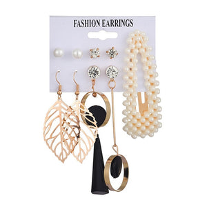 Tassel Acrylic Earrings For Women Bohemian Earrings Set Big Geometric Drop Earring 2020 Pearl Earrings Set DIY Fashion Jewelry
