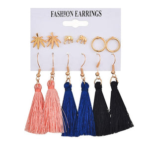 Tassel Acrylic Earrings For Women Bohemian Earrings Set Big Geometric Drop Earring 2020 Pearl Earrings Set DIY Fashion Jewelry