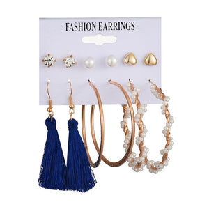 Tassel Acrylic Earrings For Women Bohemian Earrings Set Big Geometric Drop Earring 2020 Pearl Earrings Set DIY Fashion Jewelry
