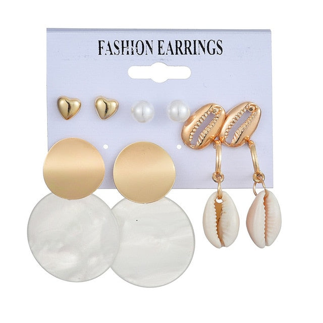 Tassel Acrylic Earrings For Women Bohemian Earrings Set Big Geometric Drop Earring 2020 Pearl Earrings Set DIY Fashion Jewelry