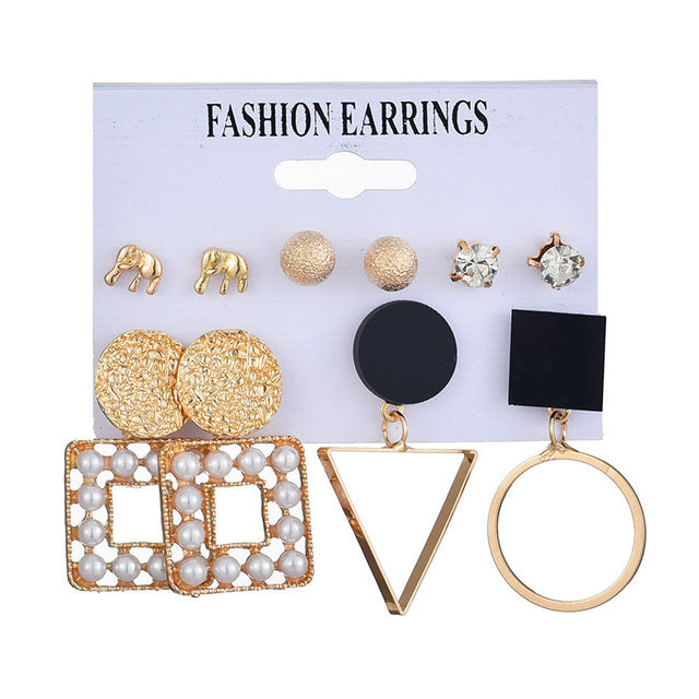 Tassel Acrylic Earrings For Women Bohemian Earrings Set Big Geometric Drop Earring 2020 Pearl Earrings Set DIY Fashion Jewelry