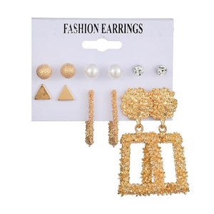 Tassel Acrylic Earrings For Women Bohemian Earrings Set Big Geometric Drop Earring 2020 Pearl Earrings Set DIY Fashion Jewelry