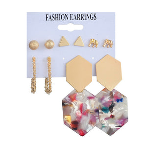 Tassel Acrylic Earrings For Women Bohemian Earrings Set Big Geometric Drop Earring 2020 Pearl Earrings Set DIY Fashion Jewelry