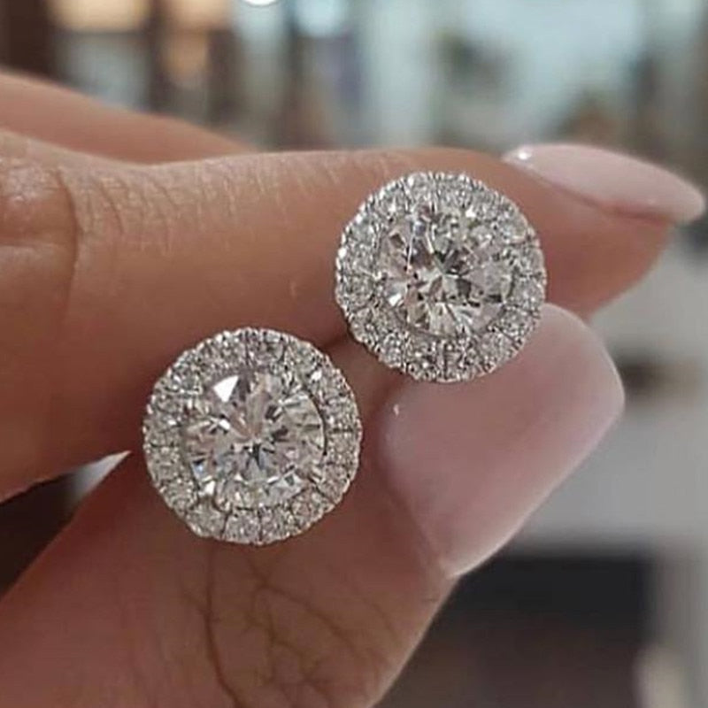 2020 Fashion Luxury 925 Sterling Silver 6mm Small Zircon Stud Earing Earrings for women christmas gift korean jewelry E232