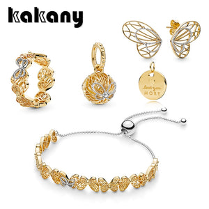 KAKANY 2019 Spring New SHINE OPENWORK BUTTERFLIES Earrings Pendant Original high quality Fashion Jewelry