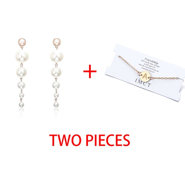 2 pcs Bracelet & Bangle For Women Trendy Simple Adjustable Name 2020 Gold Color Bracelets+Earrings Fashion Jewelry Female Gift