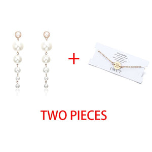 2 pcs Bracelet & Bangle For Women Trendy Simple Adjustable Name 2020 Gold Color Bracelets+Earrings Fashion Jewelry Female Gift