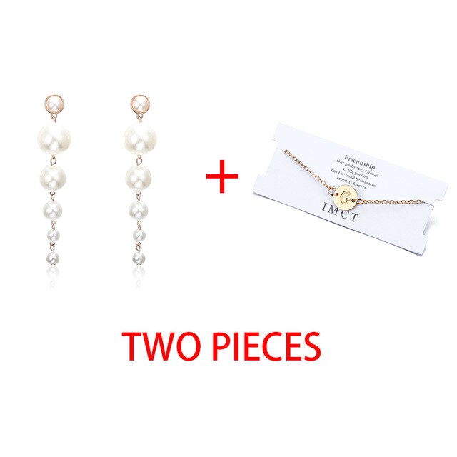 2 pcs Bracelet & Bangle For Women Trendy Simple Adjustable Name 2020 Gold Color Bracelets+Earrings Fashion Jewelry Female Gift