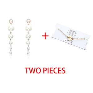 2 pcs Bracelet & Bangle For Women Trendy Simple Adjustable Name 2020 Gold Color Bracelets+Earrings Fashion Jewelry Female Gift