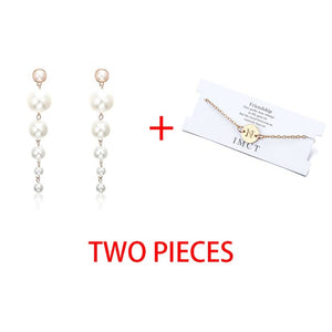 2 pcs Bracelet & Bangle For Women Trendy Simple Adjustable Name 2020 Gold Color Bracelets+Earrings Fashion Jewelry Female Gift