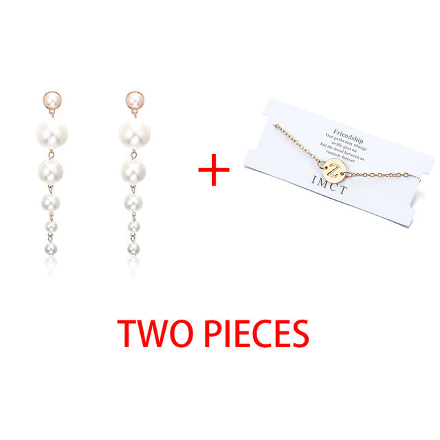 2 pcs Bracelet & Bangle For Women Trendy Simple Adjustable Name 2020 Gold Color Bracelets+Earrings Fashion Jewelry Female Gift