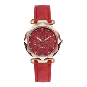 Montre-bracelet cuir strass femmes romantique | Décontracté-bracelet ciel étoilé décontractée, strass styliste dames, robe Gfit Simple