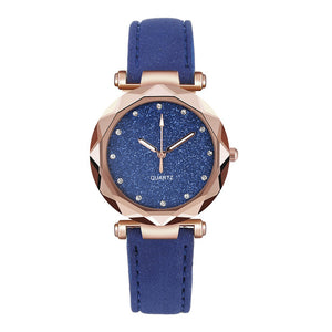Montre-bracelet cuir strass femmes romantique | Décontracté-bracelet ciel étoilé décontractée, strass styliste dames, robe Gfit Simple
