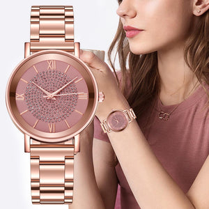 Relógios femininos 2020 luxo diamante rosa ouro senhoras relógios de pulso magnético feminino pulseira relógio para feminino relogio feminino