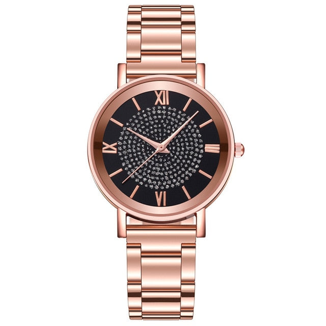 Relógios femininos 2020 luxo diamante rosa ouro senhoras relógios de pulso magnético feminino pulseira relógio para feminino relogio feminino