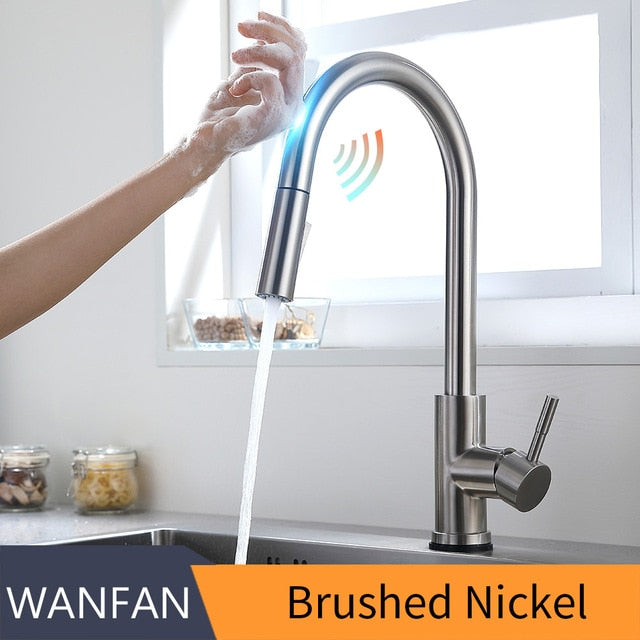 Smart Touch Kitchen Faucets Crane For Sensor Kitchen Water Tap Sink Mixer Rotate Touch Faucet Sensor Water Mixer KH-1005