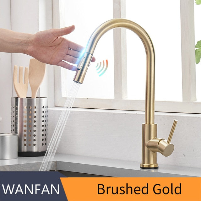 Smart Touch Kitchen Faucets Crane For Sensor Kitchen Water Tap Sink Mixer Rotate Touch Faucet Sensor Water Mixer KH-1005